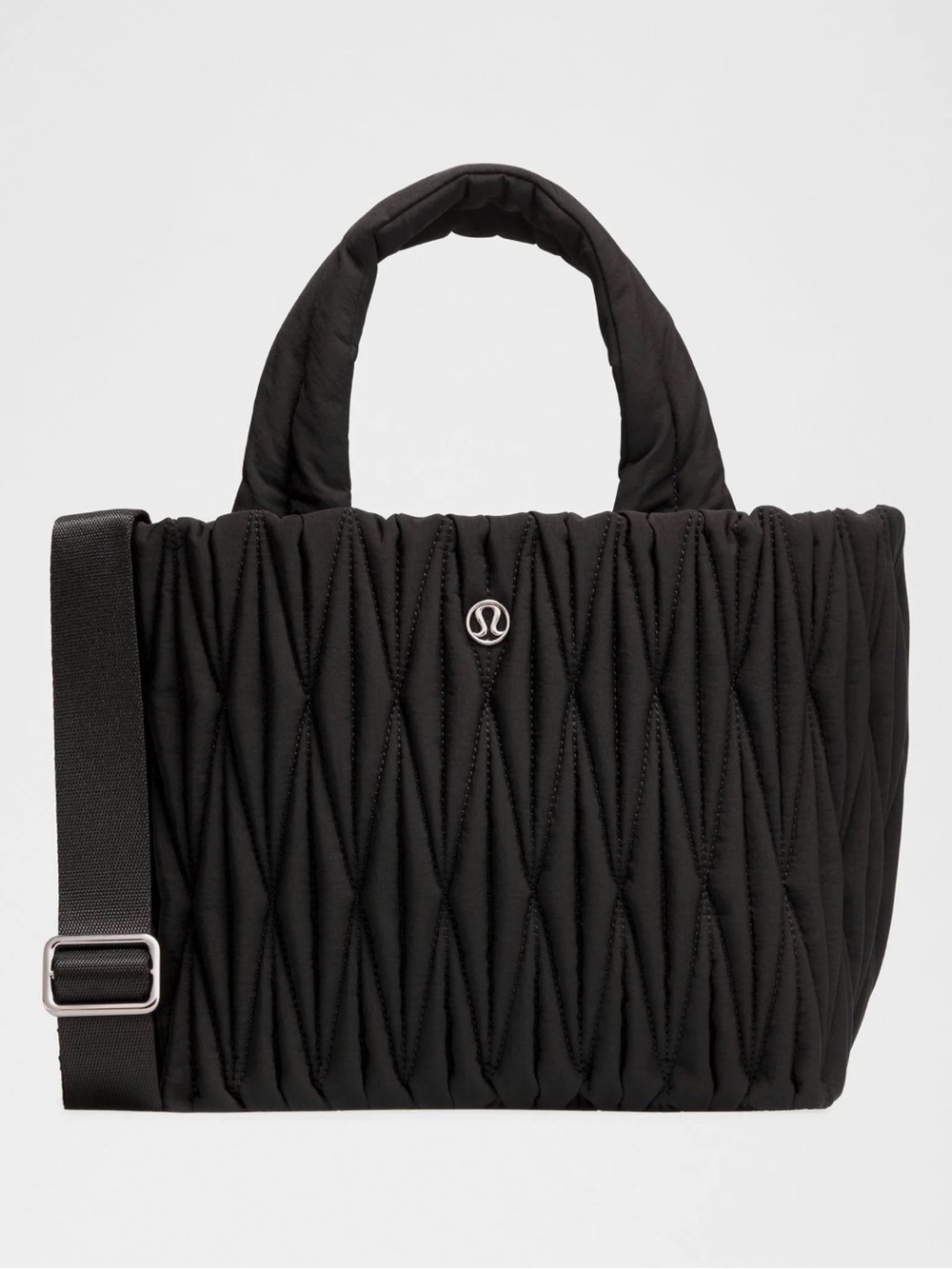 lululemon athletica Black Quilted Tote with Adjustable Shoulder Strap